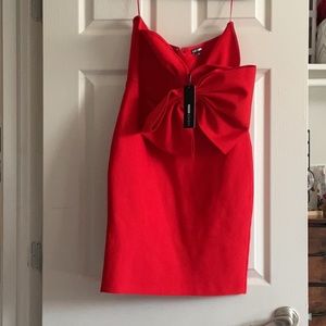 Red dress with bow